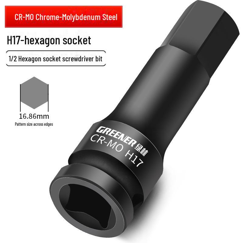 Набор шестигранных торцевых головок для пневматического гаечного ключа Green Forest 1/2"