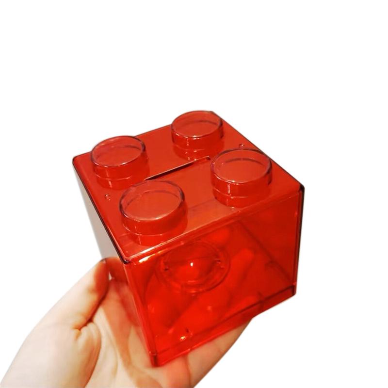 Строительный блок, ящик для хранения игрушек, прозрачный пластиковый блок в форме копилки, ящик для хранения монет, штабелируемый резервуар для хранения мелочей