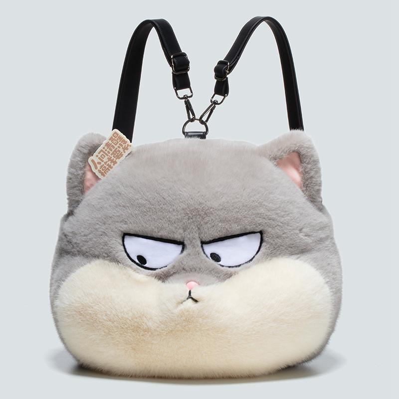 Small And Large Cat Plush Backpack For Children Girls Travel And School Accessories