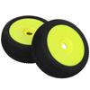 2pcs RC Rubber Tires 17mm Hex Wheel Hub for 1/8 Buggy Truck Off Road Model Crawler Car(Yellow )