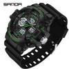 SANDA 3168 Белые Спортивные Часы LED Цифровые 50M Водонепроницаемые Часы Мужские Многофункциональные Часы Relogio Masculino Мужские Военные Часы