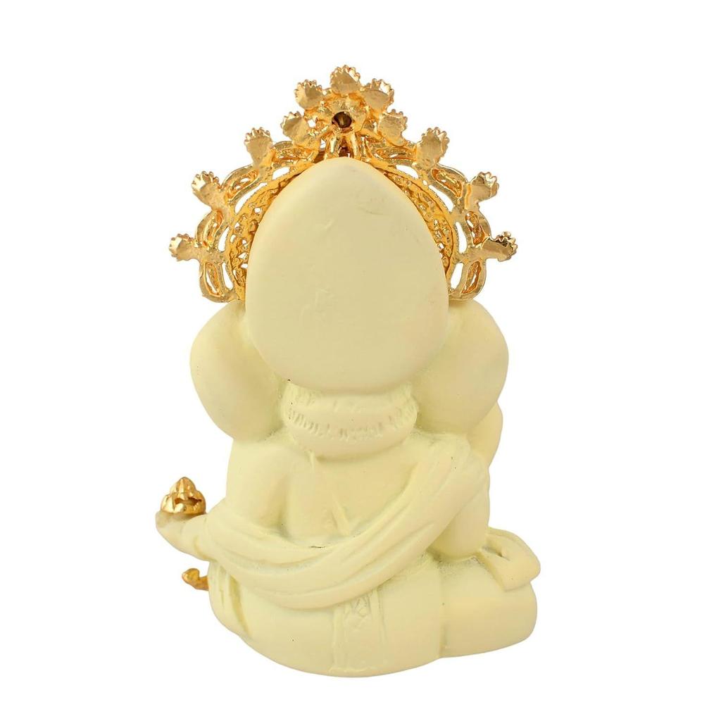 Ganesh Idol Murti Statue for Car Dashboard Gift Ceramic Terracotta Gold Plated Ganesha Ganpati Idols Showpiece Figurine