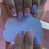 Simple Style Nail Art Piece Wearable Nail French Nail Art Piece Removable Glitter Fake Nail Patch