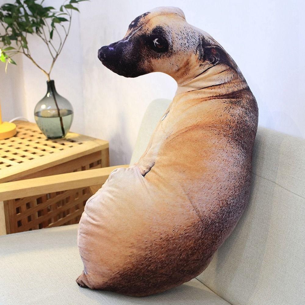 3D Dog Pillow Soft Cushion Toy Lifelike Animal Throw Pillow Home