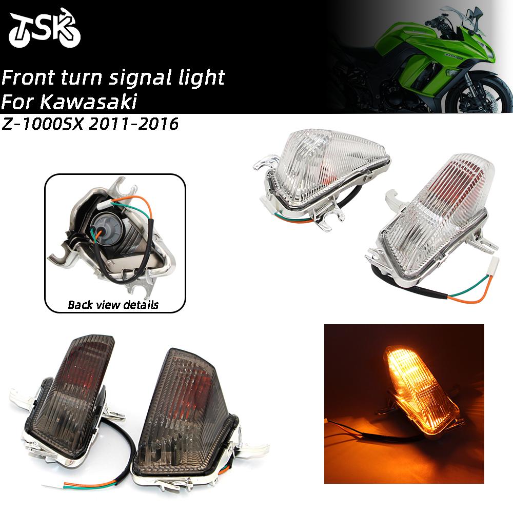 Motorcycles Front Turn Signal Light Flashing Light For Kawasaki Z1000SX 2011-2016 Smoke/Clear Lens Turn signal Lamp