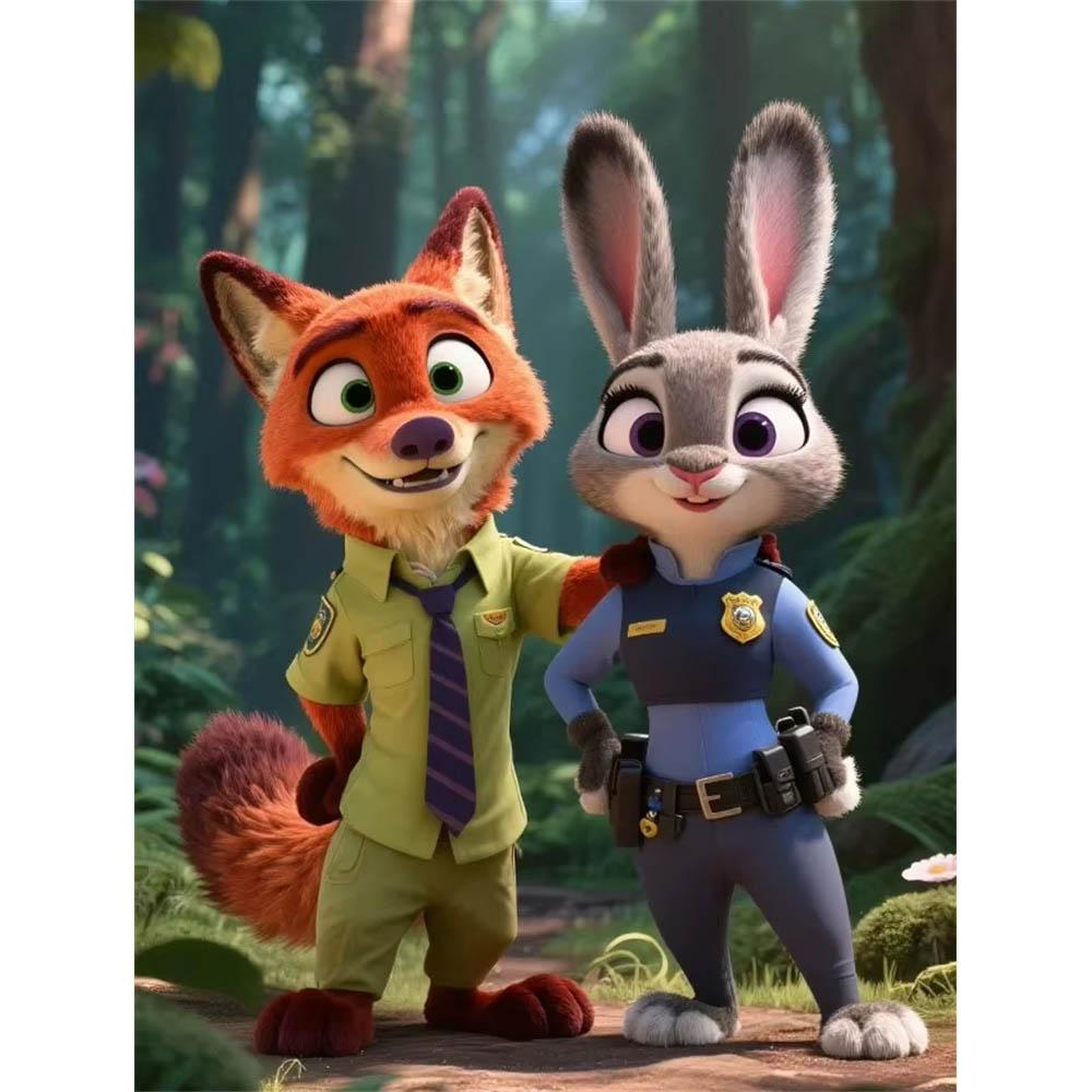 Disney Зверополис Джуди Ник 5D Алмазная Живопись Полностью с Алмазами Сделай Сам Ручная Алмазная Живопись Мультяшный Декоративный Набор для Живописи