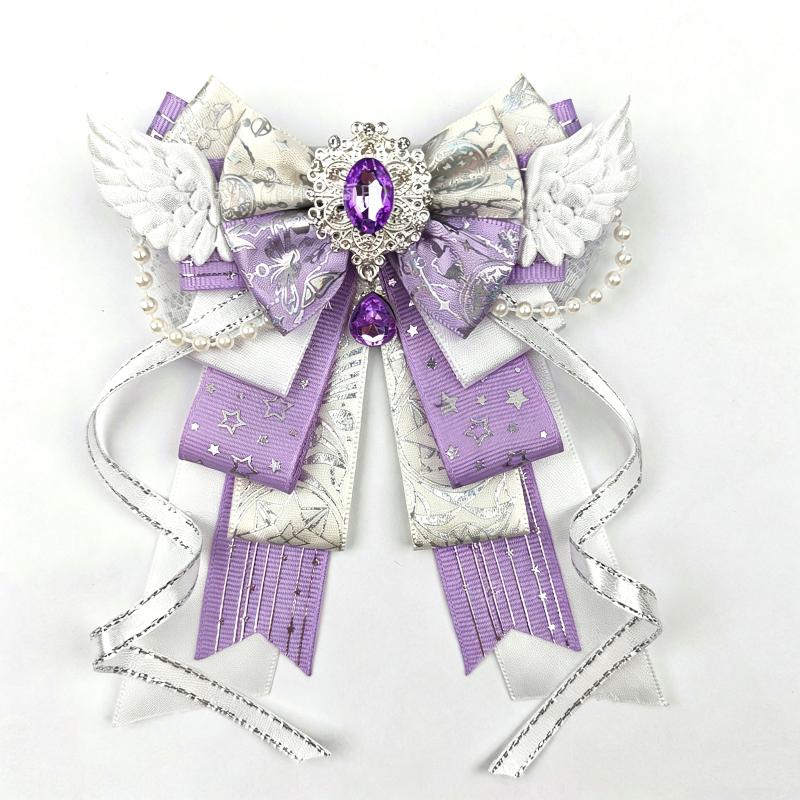 3D Rhinestone Wing Bow Ornament Sparkly Handmade Ribbon Decor for DIY Gift Wrapping Clothing Hair Accessories