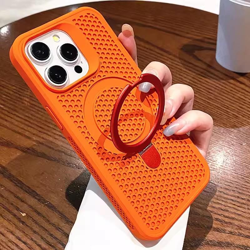 Luxury Heat Release Case For iPhone 17 16 15 14 13 12 Pro Max Plus 16Pro iPhone16 For Magsafe Mag Safe Wireless Charge Stand Covers
