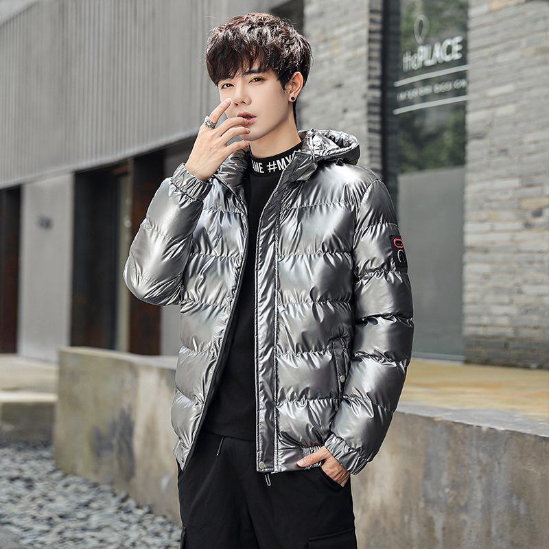 Мужская зимняя новая корейская модная молодая и красивая мужская повседневная короткая хлопковая куртка с капюшоном