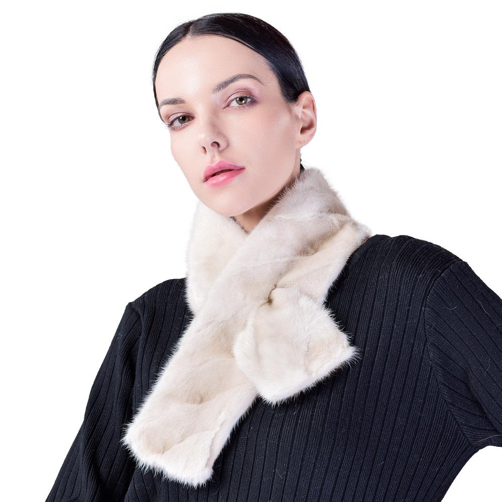 Норковый меховой шарф женский зимний новый кожаный высококачественный импортный мех норки теплый зимний двухсторонний плюшевый шарф