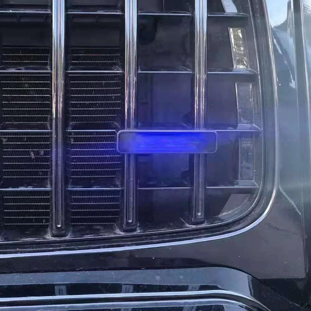 Светодиодный синий значок на решетку радиатора с логотипом Brabus, свет Brabus на решетку радиатора, светодиодная сетка, лампа подсветки салона для Mercedes Rocket G800 W463 W464 G900 G63