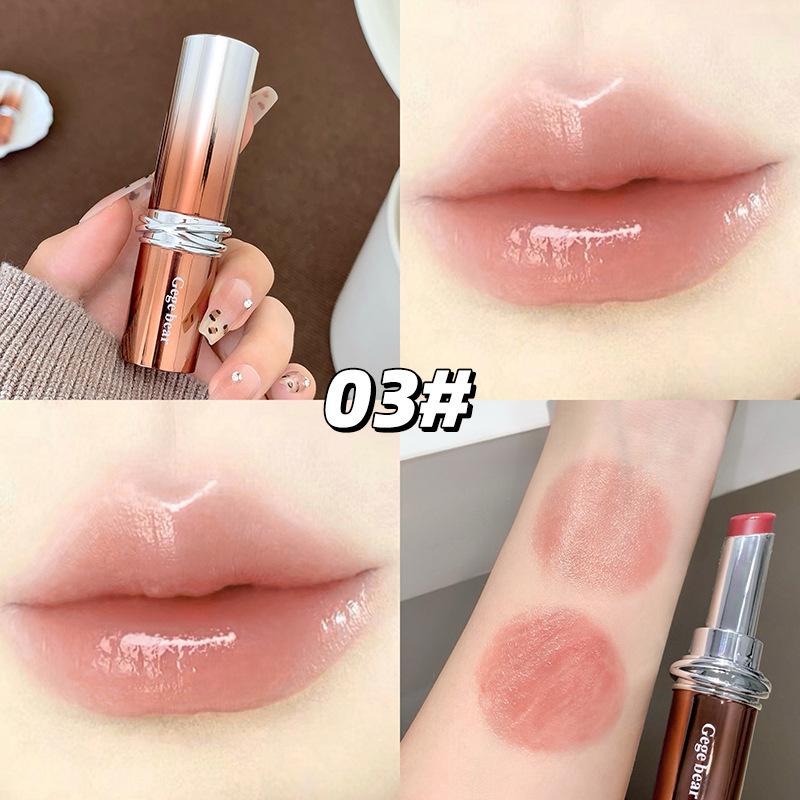 Помада «Медвежонок Геге»: Зеркальный блеск, Увлажняющая эссенция, Уменьшает морщинки на губах, Придает губам сияние, Идеально для вечеринок и студентов