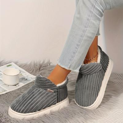 Однотонные тапочки, повседневные туфли с плюшевой подкладкой на одном стремени, удобные домашние тапочки