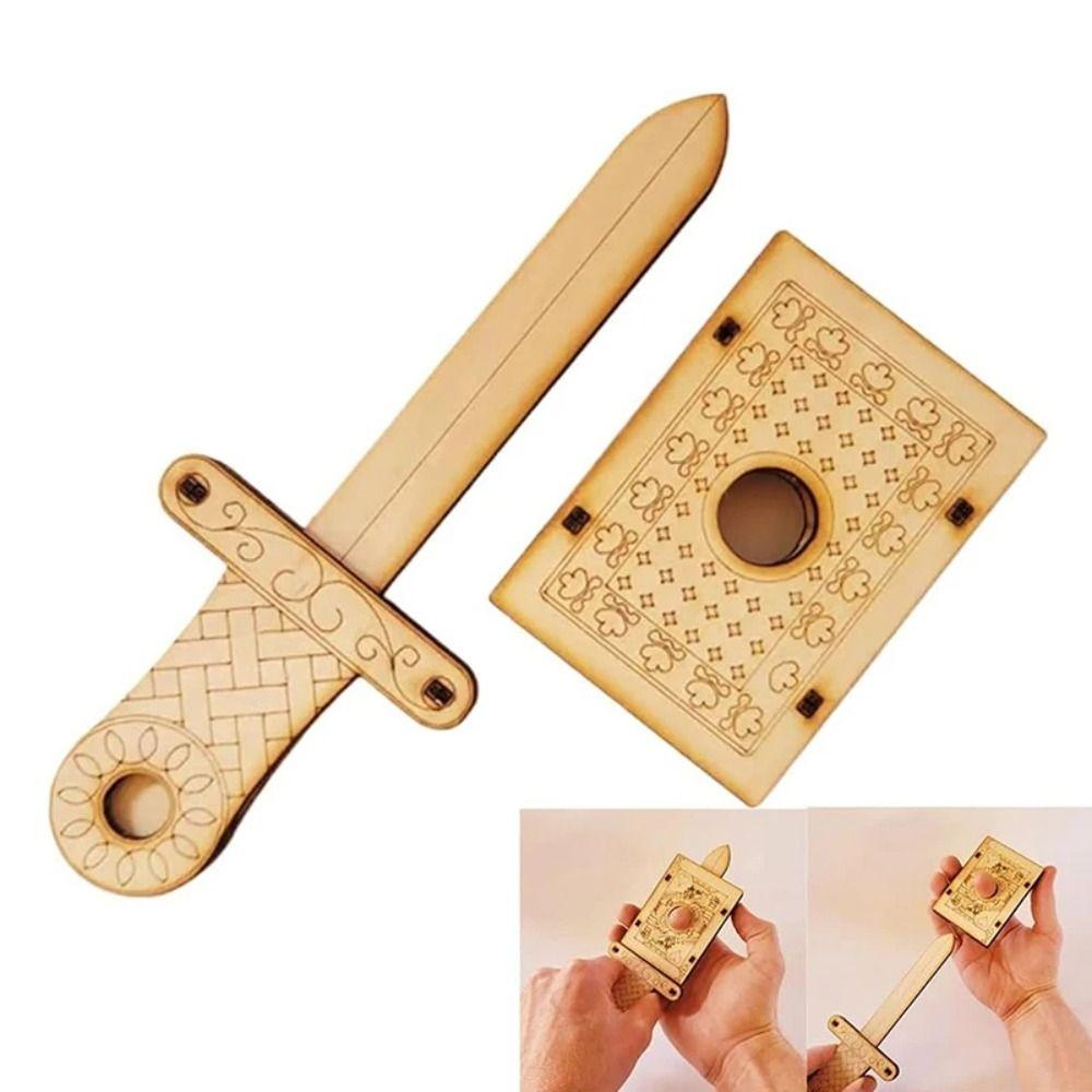 Wooden Finger Magic Trick Toy Assembling Magic Pencil Box Creative Wooden DIY Magic Set Kids Gifts