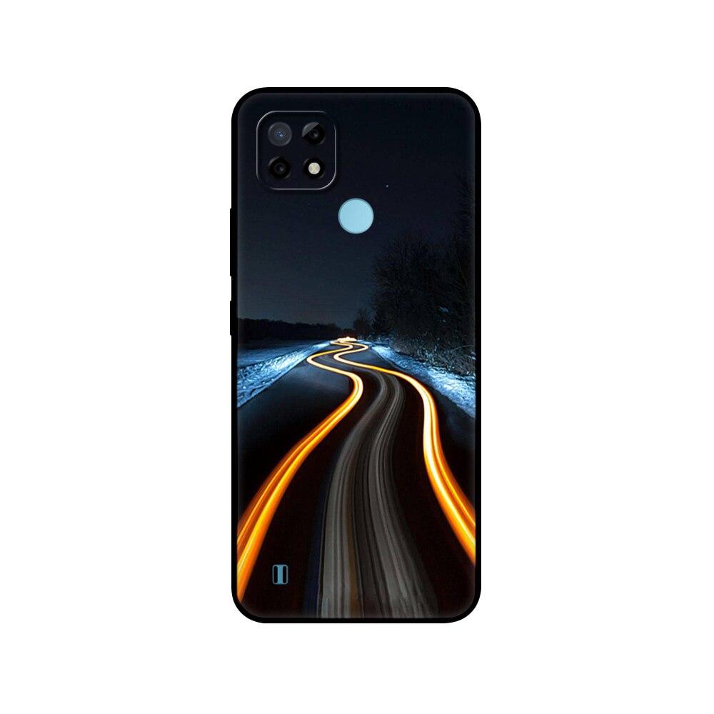 Силиконовый чехол для Realme C21 для OPPO RealmeC21 C 21, чехлы для телефонов 6,5 дюйма; Funda RMX3201 Bumper Capa Etui Мягкий черный чехол из ТПУ
