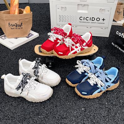 Кожаная сетчатая дышащая обувь Forrest Gump женская 2025 лето новый нишевый дизайн спортивная и повседневная обувь белая обувь туфли