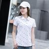 Women's 4XL Short-sleeved T-shirt Spring and Summer Lapel Printed Versatile Polo Shirt Casual Lapel Women's Fashion Top