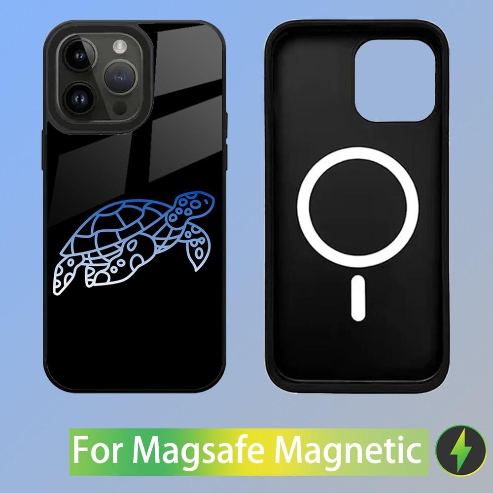 Чехол для телефона Морская черепаха для iPhone 15,14,13,12,11,Plus,Pro,Max Mini Magsafe Магнитная беспроводная зарядка