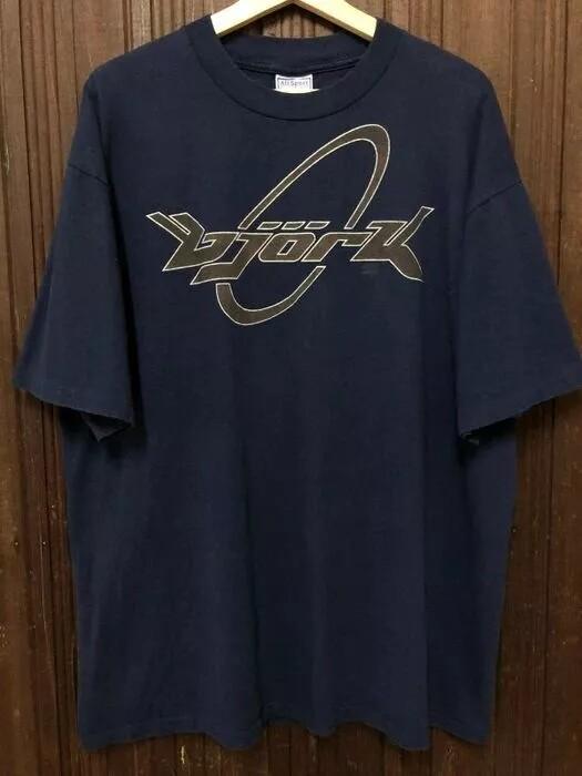 90-е Бьорк Дебютный Логотип Черная Хлопковая Футболка с Коротким Рукавом Унисекс Репринт S-5XL Унисекс Футболка