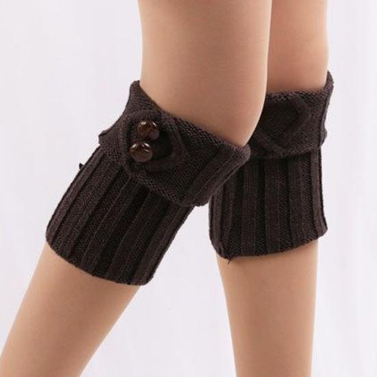 Women Leg Warmers Knitted Gaiters with Buttons Warm Boot Cuff Sock Girl Short Boot Cuffs for Autumn Winter Daily Outings Street Dating