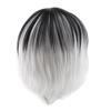 Мужской смешанный черно-белый градиентный модный парик с короткими волосами