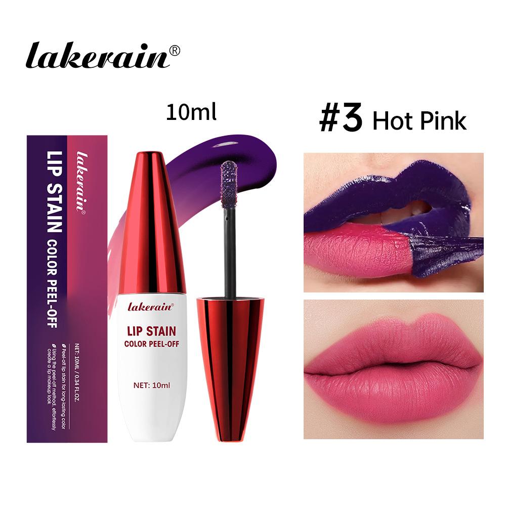 Matte Peel Off Rose Pink LipGloss Outline Contour Tattoo Lip Stain Waterproof Transfer Resistant Tear Off Natural Lip Tint