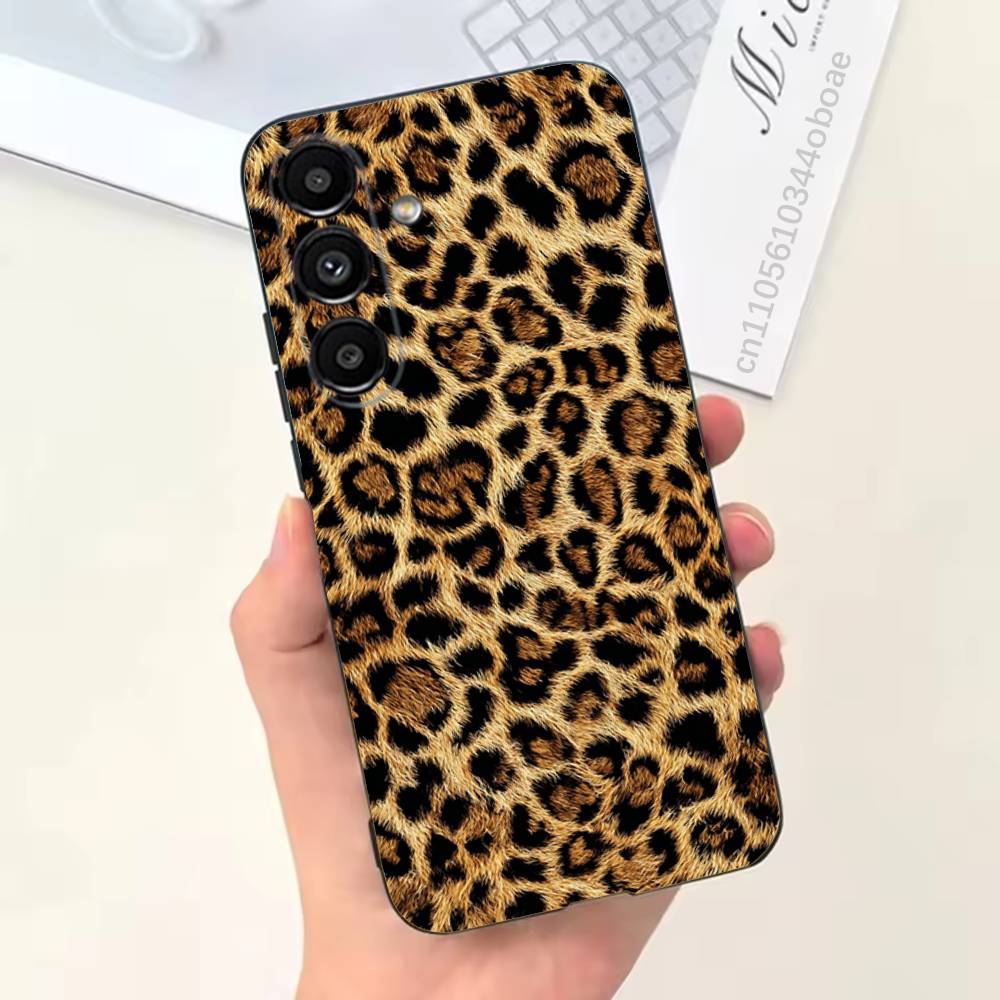 Модный чехол для телефона с леопардовым принтом для Samsung S25,24,21,22,23,20,S30,Ultra,Plus, Fe,5G Силиконовый чехол