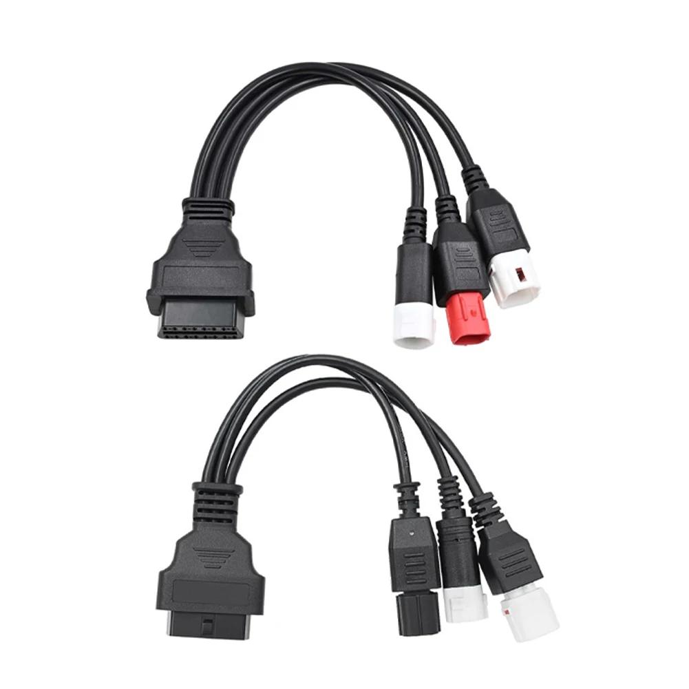 Удлинительный кабель OBD 2 для мотоцикла для Yamaha 3PIN 4PIN Honda 6Pin к OBDII 16Pin Разъем OBD2 Совместим с мотоциклом