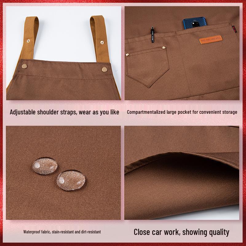 Водонепроницаемый и маслостойкий фартук - Индивидуальный логотип для кейтеринга, кухни, выпечки, готовки, мужская и женская рабочая одежда, новый стиль