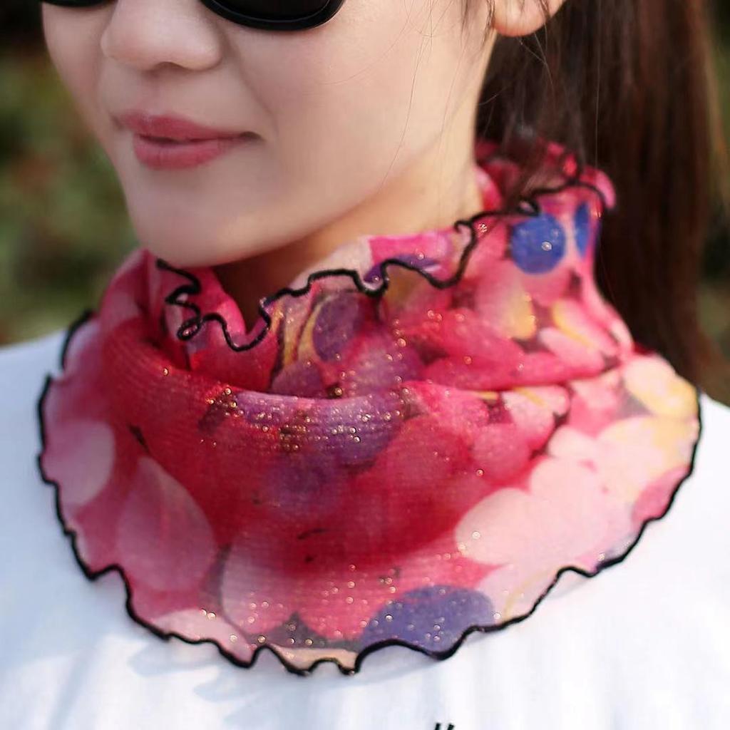 Женский солнцезащитный шарф, маска для шеи, летняя защита от ультрафиолета, дышащая тонкая маска, уличный шелковый шарф