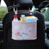 Cartoon Bear Car Seat Back Storage Bucket Leather Printing Hanging Waterproof Large Capacity Multi-function Trash Can