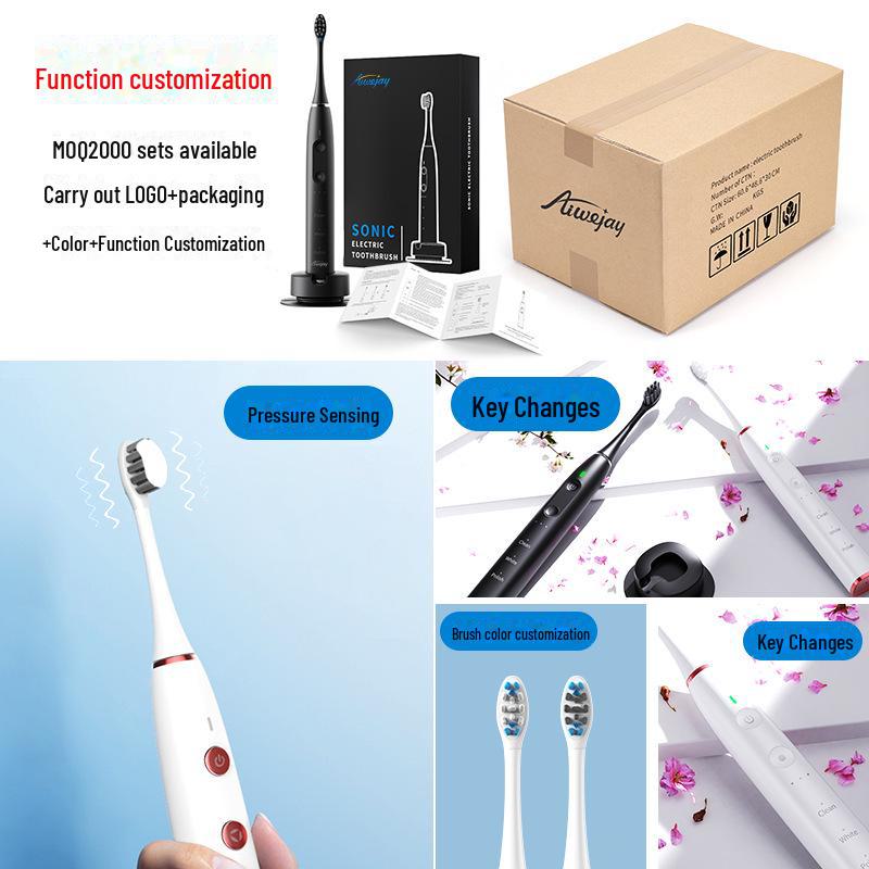 Перезаряжаемая электрическая зубная щетка Sonic для пар – для взрослых, автоматическая, унисекс, подарок