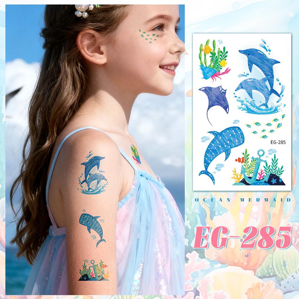 Ocean Glitter Animal Waterproof Tattoo Stickers for Kids