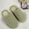 Winter Warm Fur Women Mules Slippers Casual Cover Toe Ladies Comfort Soft Sole Flats House Cotton Shoes