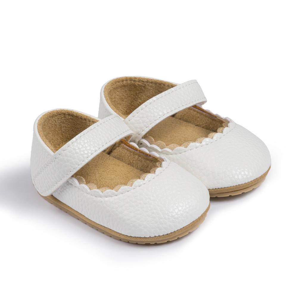 Детская повседневная обувь для малышей с бантом на нескользящей резиновой мягкой подошве на плоской подошве из искусственной кожи для первых ходунков с бантом для новорожденных, декор