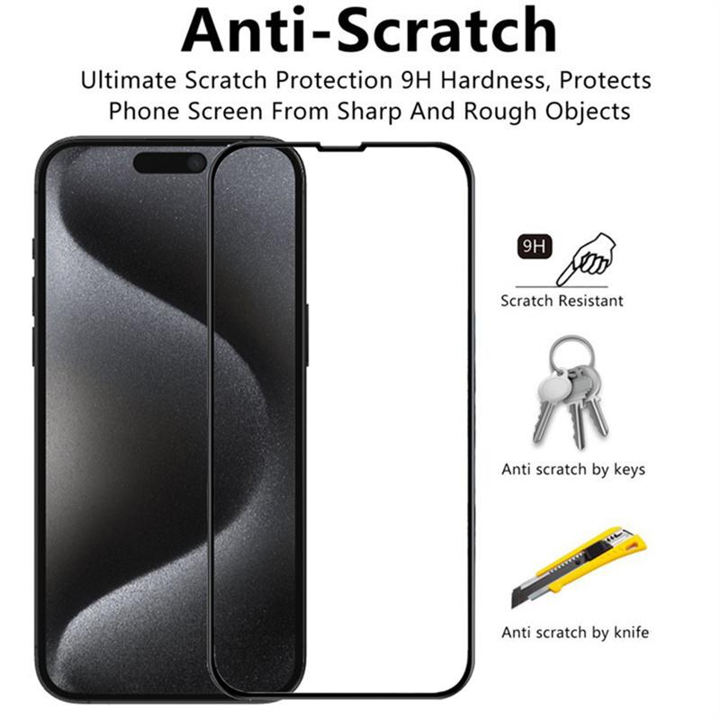 4 шт./лот, полноэкранная защитная пленка из закаленного стекла HD для iphone 15/15 Pro/15 Pro Max/15 Plus/14 13 12 11 Pro Max mini