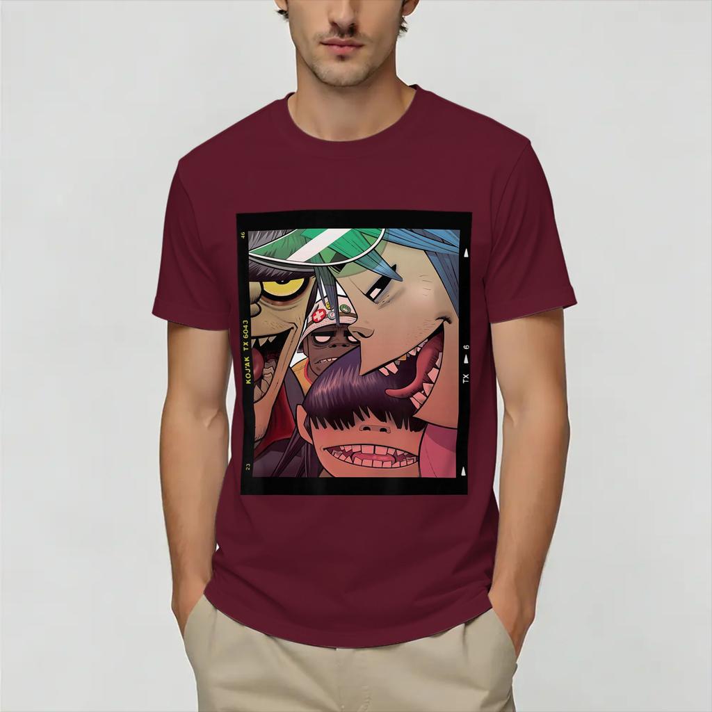 Gorillazs T Shirts Unisexs Pure Cotton Funny Tshirts O Neck Tee Shirt Short Sleeve Clothes Plus Size