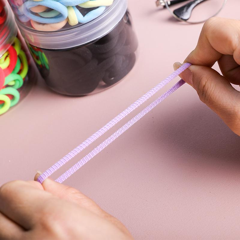 2.5cm Children's No-Damage Hair Ties, Seamless Scrunchies, Baby Headbands, Rubber Bands - Pack of 50