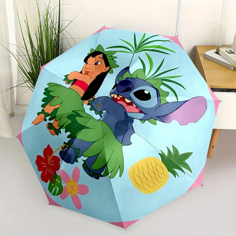 1pc Lilo, Stitch Automatic Folding Umbrella: Compact 8-rib Design Outdoor, Casual Accessory, Durable Canopy