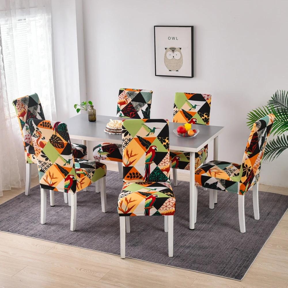 Universal Elastic Dining Chair Cover Anti Dirty Slipcover Removable Seat Protector for Living Room Kitchen Wedding Banquet Party