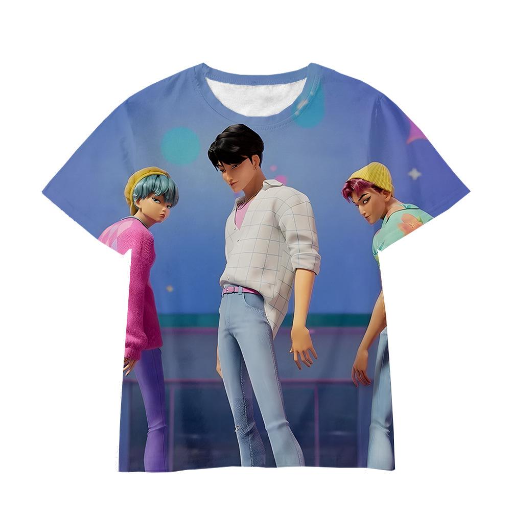 Kpop Охота на ведьм Группа 3D-печать Детские футболки Девочек Мальчиков Аниме Мультфильм Повседневная Мода Мягкие Футболки