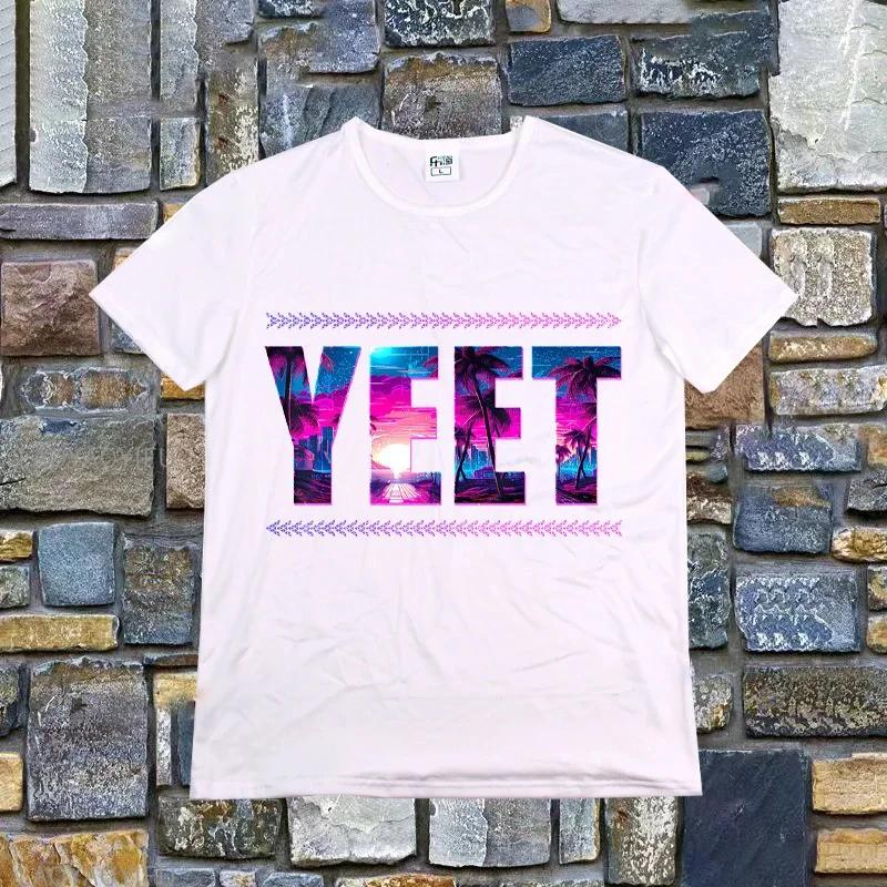 Ретро футболка Jey Uso Yeet Забавные цитаты Wresting Lovers Графическая футболка Мягкая унисекс футболка с круглым вырезом Летняя футболка Модные топы