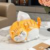 Lovely Cartoon Ginger Cat Ceramic Tissue Box Coffee Table Desk Decoration Creative Tissue Box Bedside Table Paper Towel Case