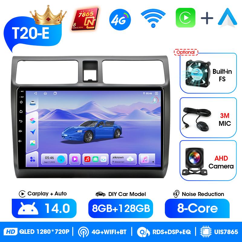 Srnubi 2Din Android14 Car Stereo Radio For Suzuki Swift 2003-2010 Wireless Carplay Android Auto Mirror Link BT 4G WiFi Head Unit