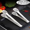 9/12/14 Inch Stainless Steel Food Clip BBQ Grill Steak Food Clip Silicone Non-slip Handle Bread Tong Party Kitchen Accessories