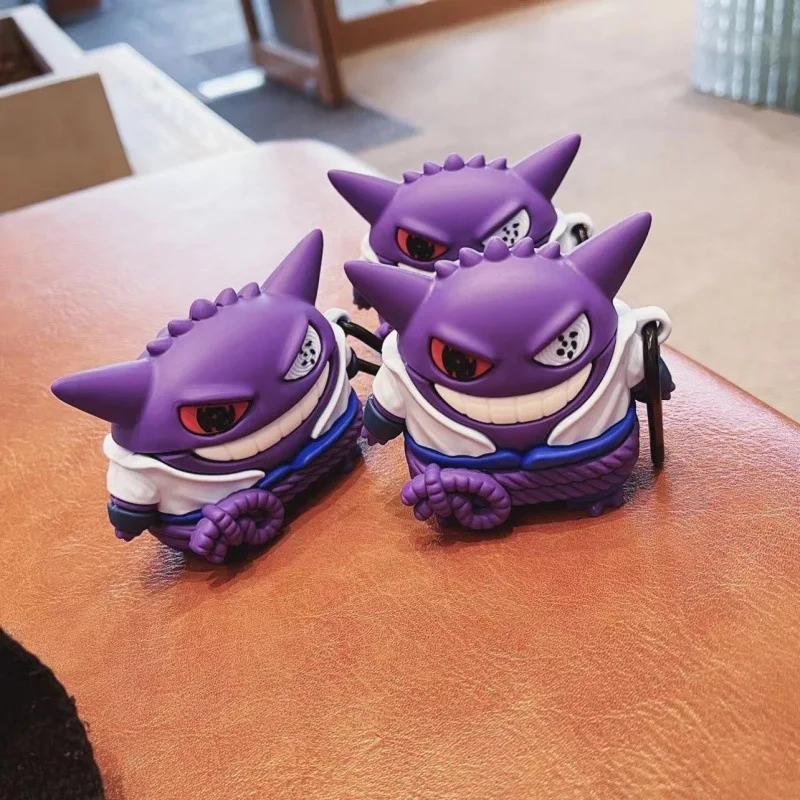 Для кейса Airpods 4 3 2 1 2024 Pokemon Фиолетовый Генгар Противоударный Чехол для Наушников Аниме Обложка Для Кейса Airpods Pro 2 Для Детей Funda