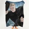 Comic C Champagne R Roses  Flannel  Blanket Suitable for Sofa Living Room Bedroom