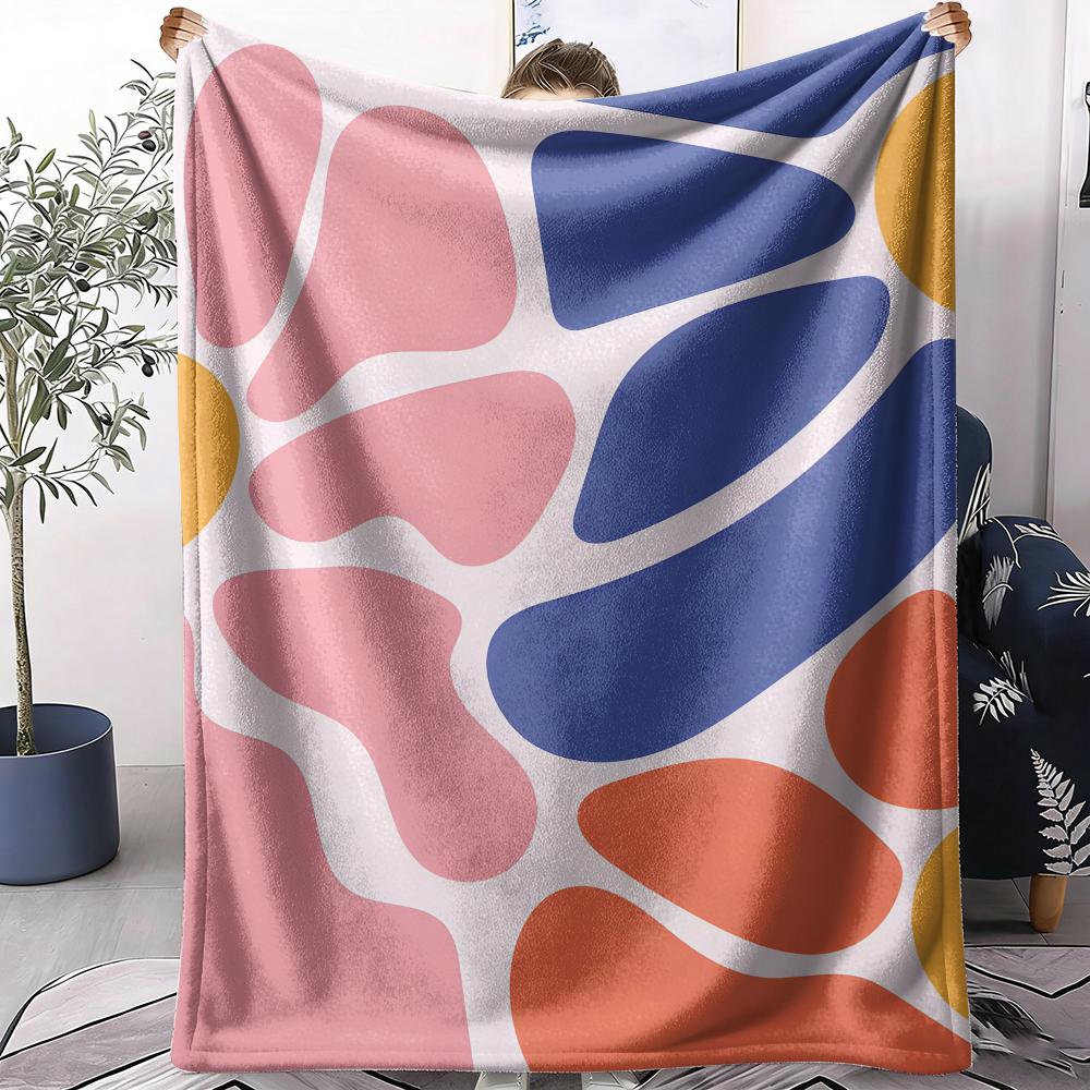 Colorful Vectors Throw Soft Flannel AC Blanket Lightweight Summer Nap Throw Cozy Blanket for Sofa Bed Travel Home