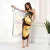 Beach Cover Up Dress Sling Sleeveless Butterfly Print Colorful Pattern Spaghetti Straps Halloween Bikini Wrap Swimwear