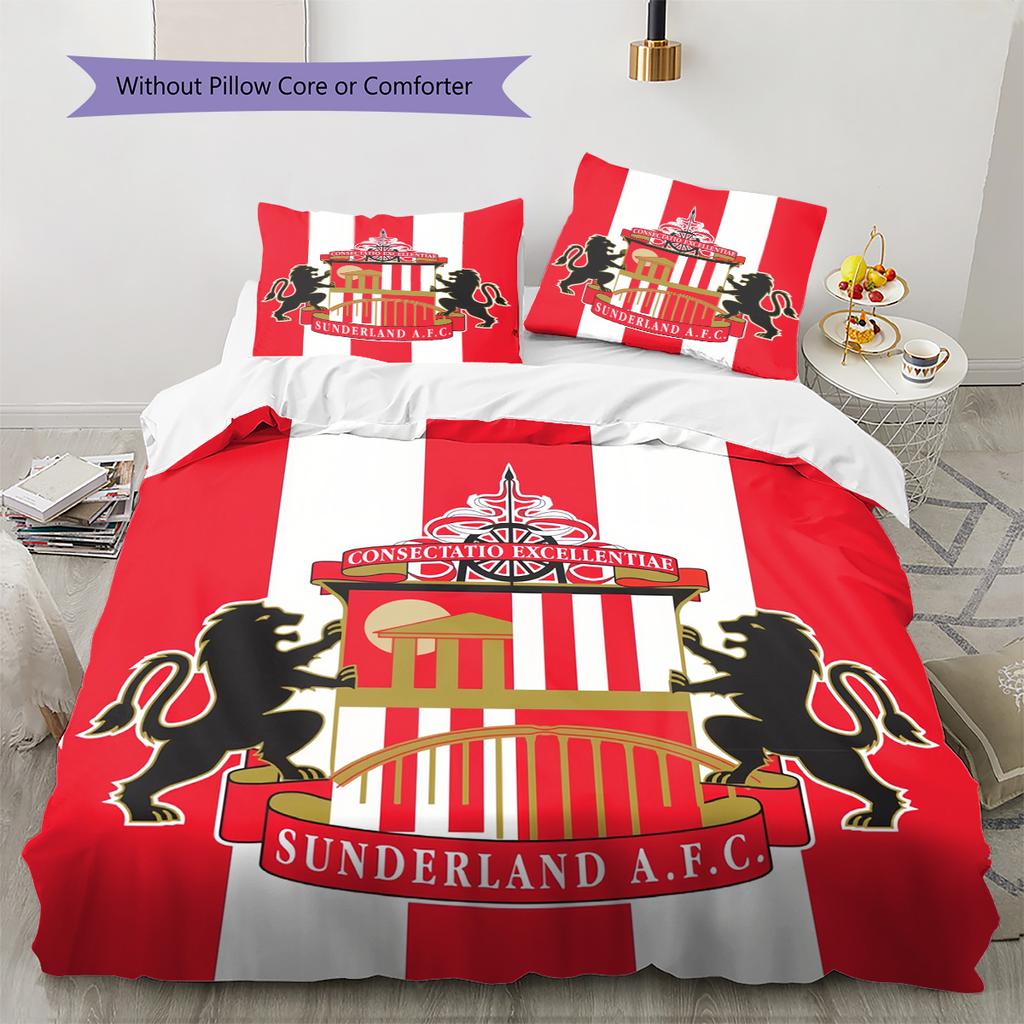 Sunderland AFC  Pattern Bedding Quilt Set  Home Decoration  Gift (1 * duvet cover + 2 * pillowcase  without core)